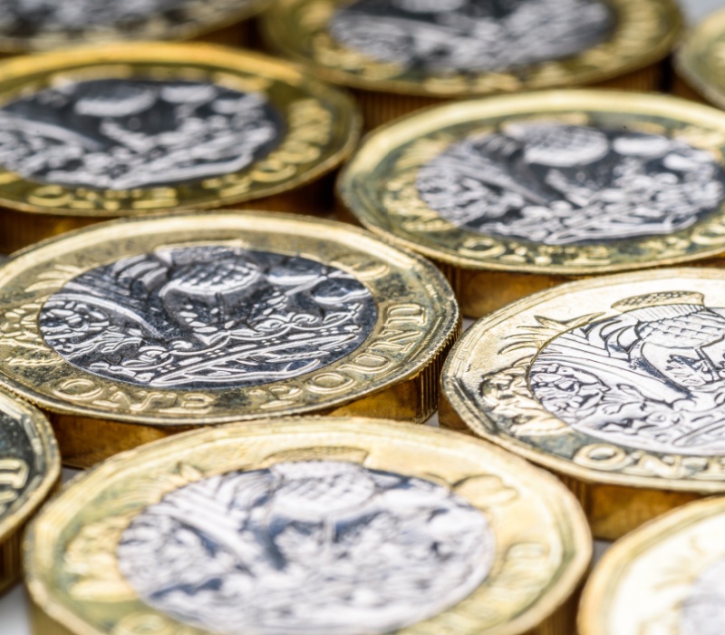Stack of pound coins